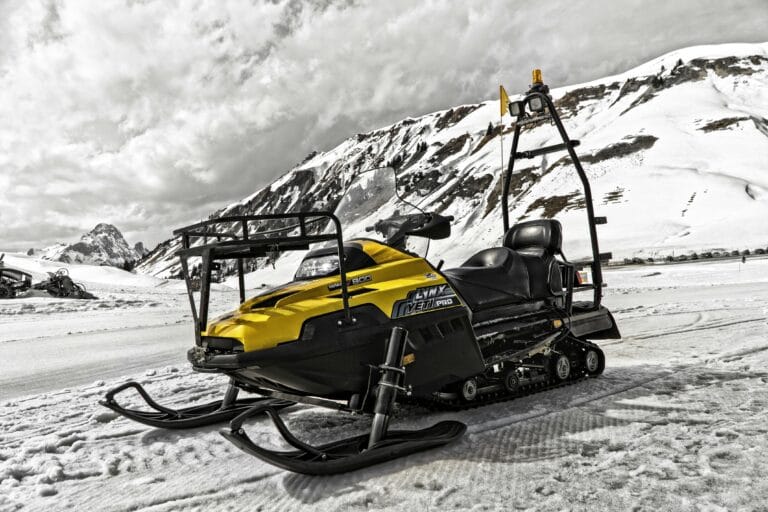 Snow grooming machine in Solang Valley Manali Himachal Pradesh