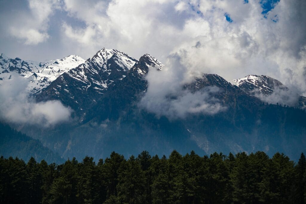 Snow-clad Himalayan peaks near Amarnath Temple
