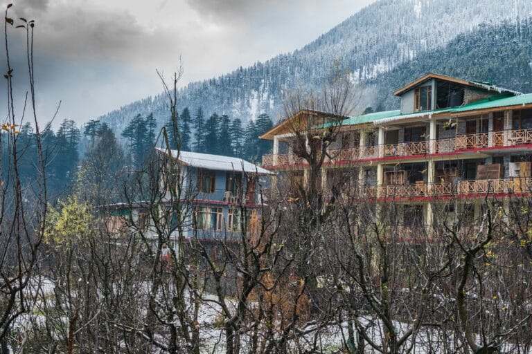 Snow resort and mountains in Solang Valley Himachal Pradesh
